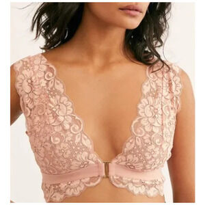 We are HAH Free People Got Ur Back Bra Lace & Mesh Lined Bralette Copper Rose XS